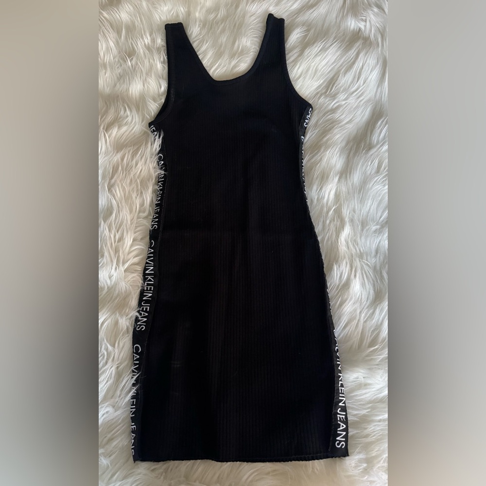 Calvin Klein Sport Black Ribbed Mini Dress Sz:S